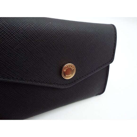 Michael Kors Black Leather Keychain Card Coin Wallet - Picture 7 of 8